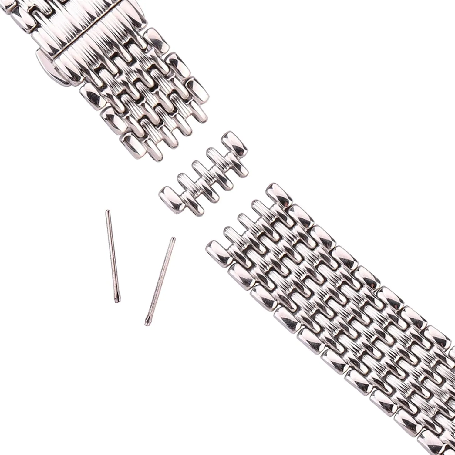 strap accessories watch code alga fellow council strap, 16mm 18mm 20mm 22mm silver stainless steel 