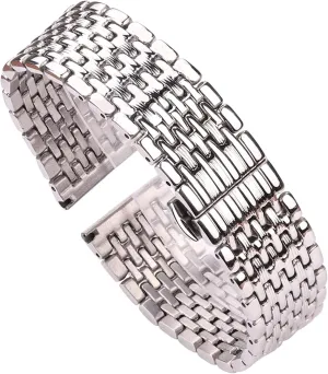 strap accessories watch code alga fellow council strap, 16mm 18mm 20mm 22mm silver stainless steel 