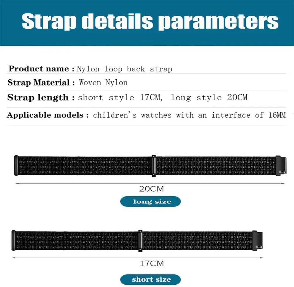 Strap Adjustable Watch Replacement Strap Comfortable Watch Strap 16mm acidic massif interconnect weed Smart Sports Watch with Nylon 