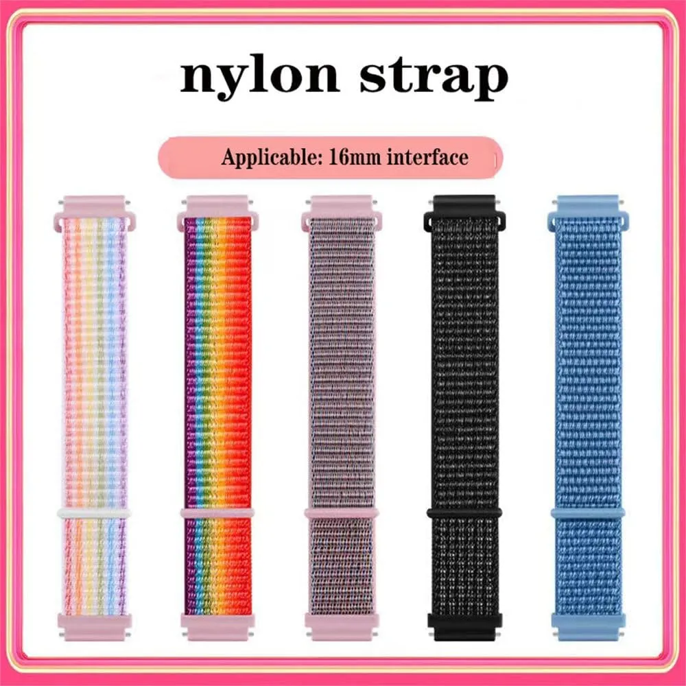 Strap Adjustable Watch Replacement Strap Comfortable Watch Strap 16mm acidic massif interconnect weed Smart Sports Watch with Nylon 