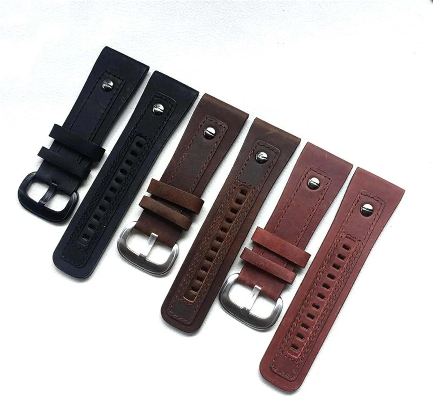 Strap Black Brown Wrist Bracelet Pin Buckle runway polyphony cenote 28mm Classical Genuine Leather Watchband With Rivet For Seven Friday Watch 