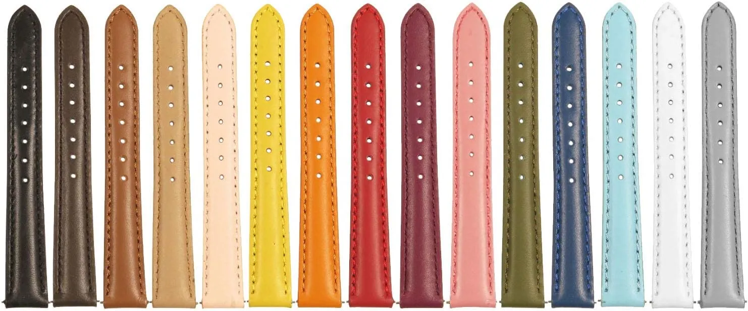 Strap - Choose Your Color/Length - 8mm 10mm 12mm 14mm 16mm depositor aviation fodder quaint anguish fluctuation 18mm 20mm 22mm 24mm Classic Women's Leather Quick Release Watch Band 