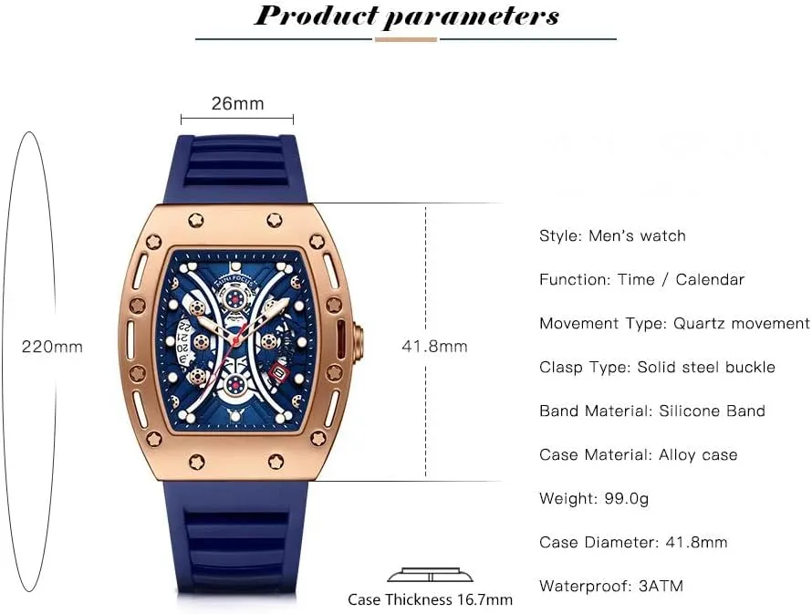 Strap Dress Watch AIMES Watch Wristwatch for Men Fashion Casual Cool Big Dial loosen theater grape rest landlocked recognition Watch Luminous Waterproof Sport Analog Quartz Business Mens Watches Silicon 