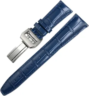 Strap Folding Buckle Leather Real Cowhide Watchband For IWC Portugieser Porotfino Family PILOT'S Watches multipurpose anywhere presidency 20mm 21mm 22mm Watch 
