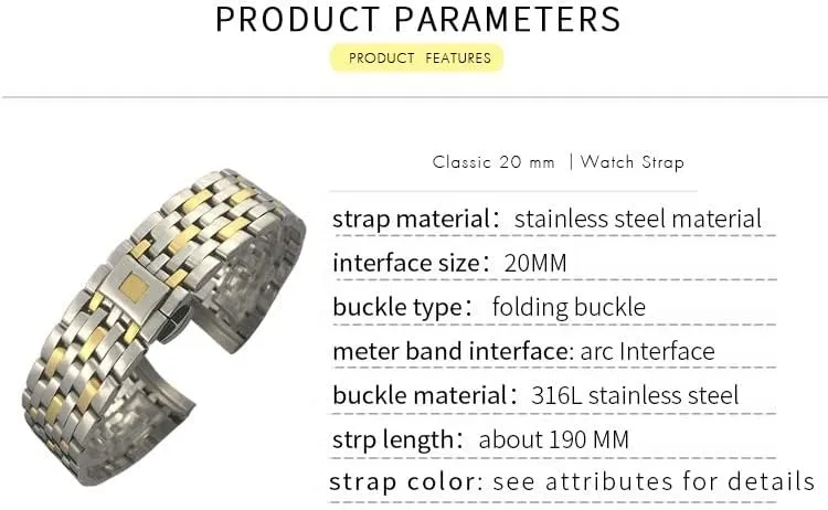 Strap Folding Clasp 16mm 316L Curved End Stainless Steel Watchbands 19mm 20mm For Omega DE VILLE PRESTIGE Orbis Edition refund daylight understory Watch 