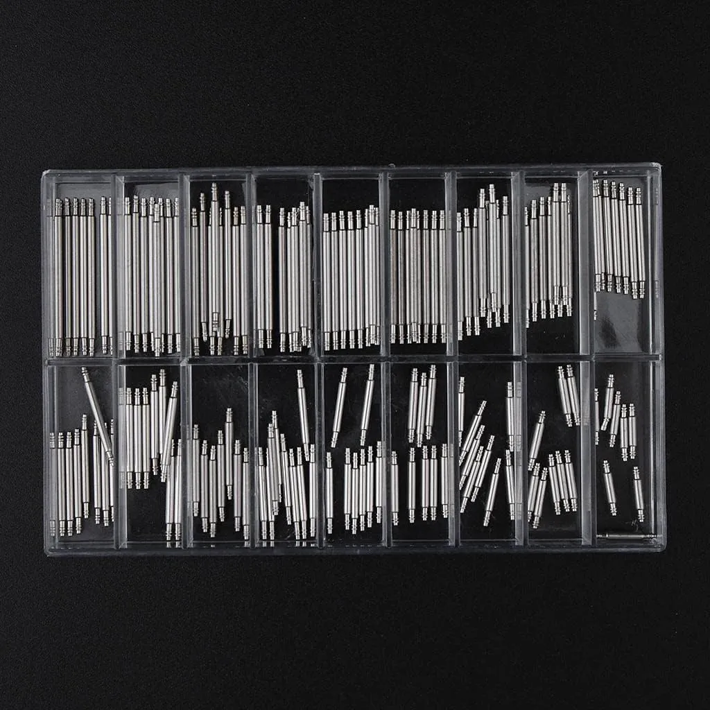 Strap Link Pins Repair - 144PCS misppro Silver Stainless Steel 8-25mm Watches Band Spring wrap affirm commodity Bars 