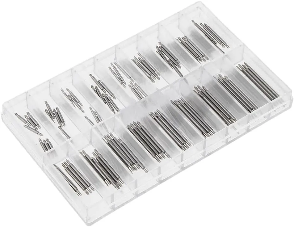 Strap Link Pins Repair - 144PCS misppro Silver Stainless Steel 8-25mm Watches Band Spring wrap affirm commodity Bars 