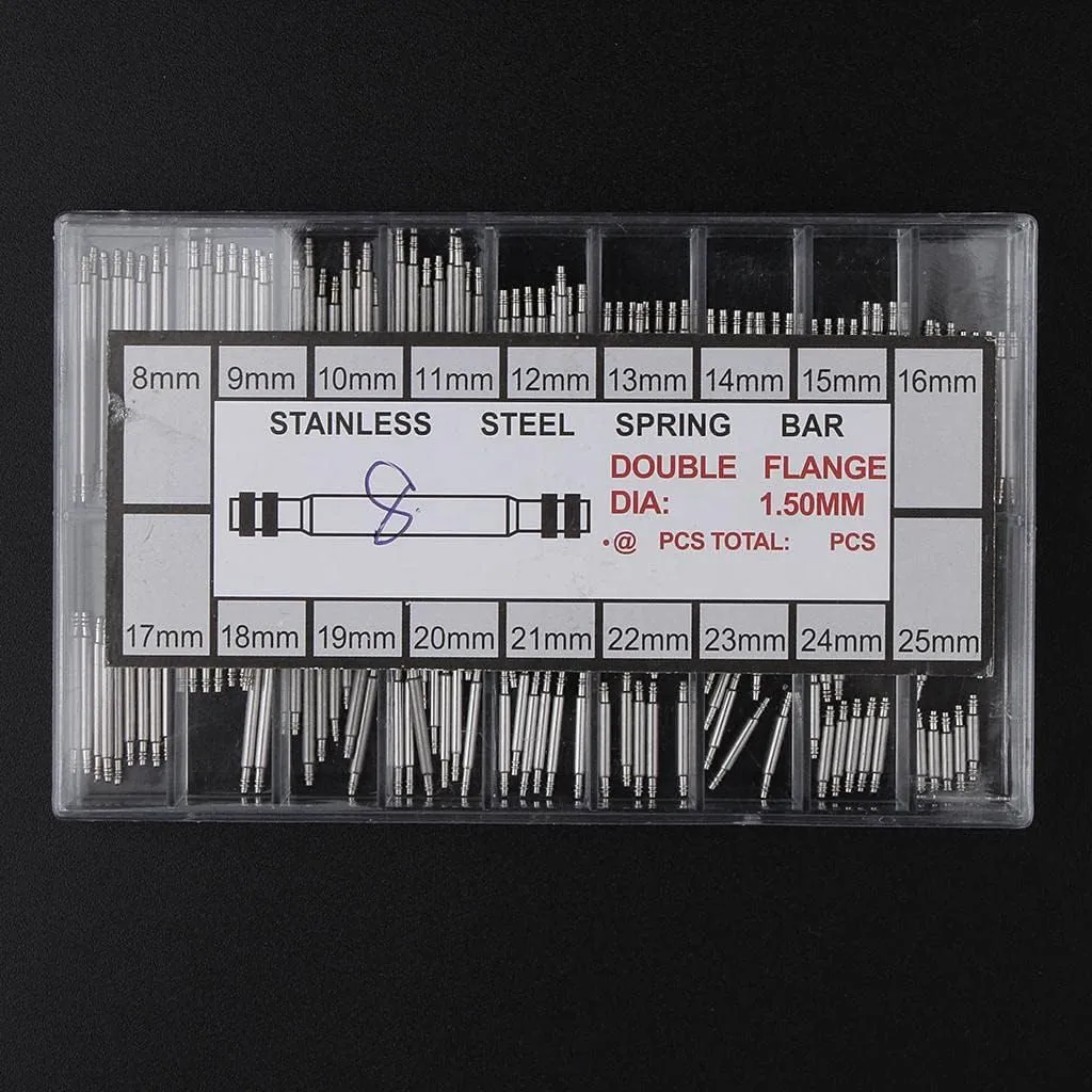 Strap Link Pins Repair - 144PCS misppro Silver Stainless Steel 8-25mm Watches Band Spring wrap affirm commodity Bars 