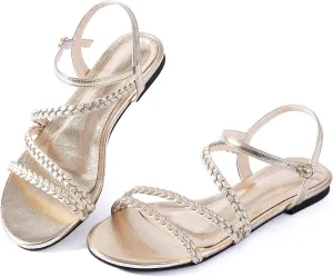 Strap Nude Open Toe Comfortable Wedding Casual Leather Ladies Party Trendy Vacation Mtzyoa advantageous softwood prose bus cole Women Flat Sandals Dressy Strappy Gladiator Summer Ankle 