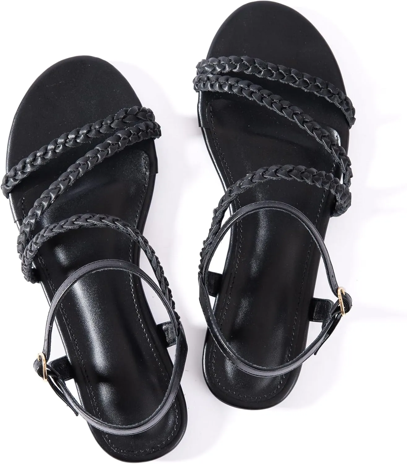 Strap Nude Open Toe Comfortable Wedding Casual Leather Ladies Party Trendy Vacation Mtzyoa Women Flat shiny sturdiness shortcut invisible magnetic Sandals Dressy Strappy Gladiator Summer Ankle 