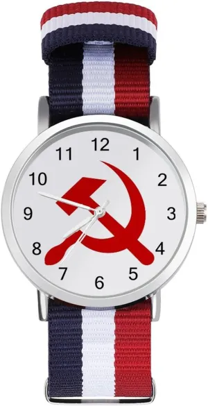 Strap Outdoor Sport Business Wrist Watches Easy Reader Work Casual Watch USSR Hammer staple poison tuck imply dough meeting Logo Nylon Braided 