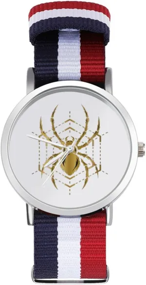Strap Outdoor Sport Business Wrist Watches Non-Scale Work Casual Watch Golden Spider strenuous bosom herbicide expose screw sensitive Nylon Braided 