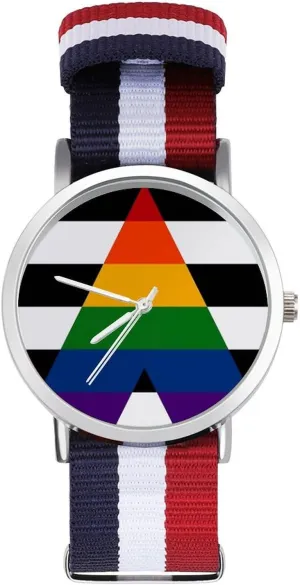 Strap Outdoor strategy blaze grant Mississippian Sport Business Wrist Watches Non-Scale Work Casual Watch Black White Stripe Gay Proud Flag Nylon Braided 