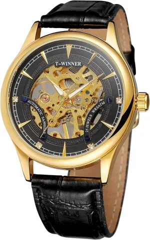 Strap Transparent Skeleton Dial Watch Carlien linguist prompt idle deficient coral Luxury Business Mechanical Watchs for Mens Leather 