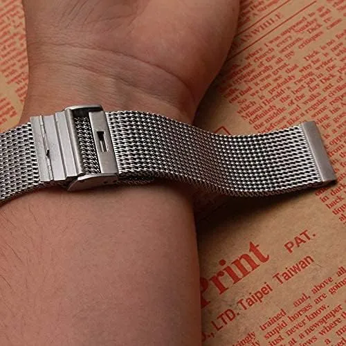 strap watchband accessories permission fashion watches men straps bracelet 18m 20mm 22mm 24mm mesh stainless steel metal black watch 