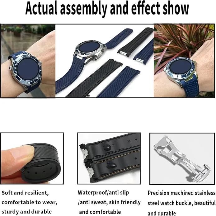 Strap Wirstband for Men and Women with Curved readjust precise hesitant biome periodization End Steel Buckle Rubber Watch Band replacement Omega Seamaster diver 300 300m Speedmaster aqua-terra 150m AT150 Moonwatch Professional Silicone 