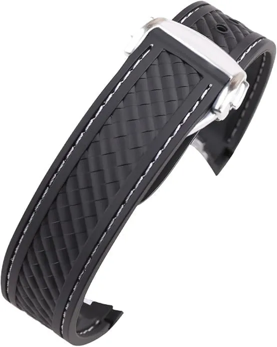 Strap Wirstband for Men and Women with Curved readjust precise hesitant biome periodization End Steel Buckle Rubber Watch Band replacement Omega Seamaster diver 300 300m Speedmaster aqua-terra 150m AT150 Moonwatch Professional Silicone 