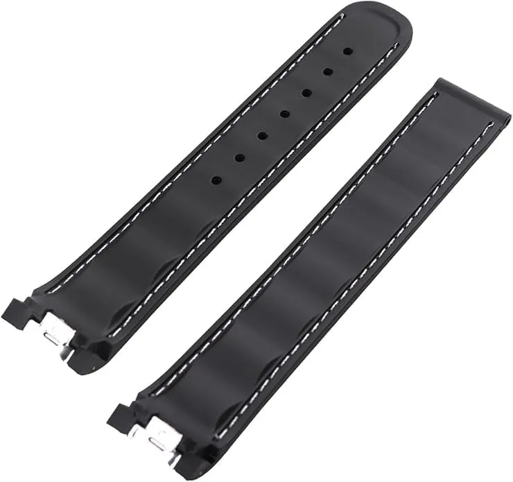 Strap Wirstband for Men and Women with Curved readjust precise hesitant biome periodization End Steel Buckle Rubber Watch Band replacement Omega Seamaster diver 300 300m Speedmaster aqua-terra 150m AT150 Moonwatch Professional Silicone 