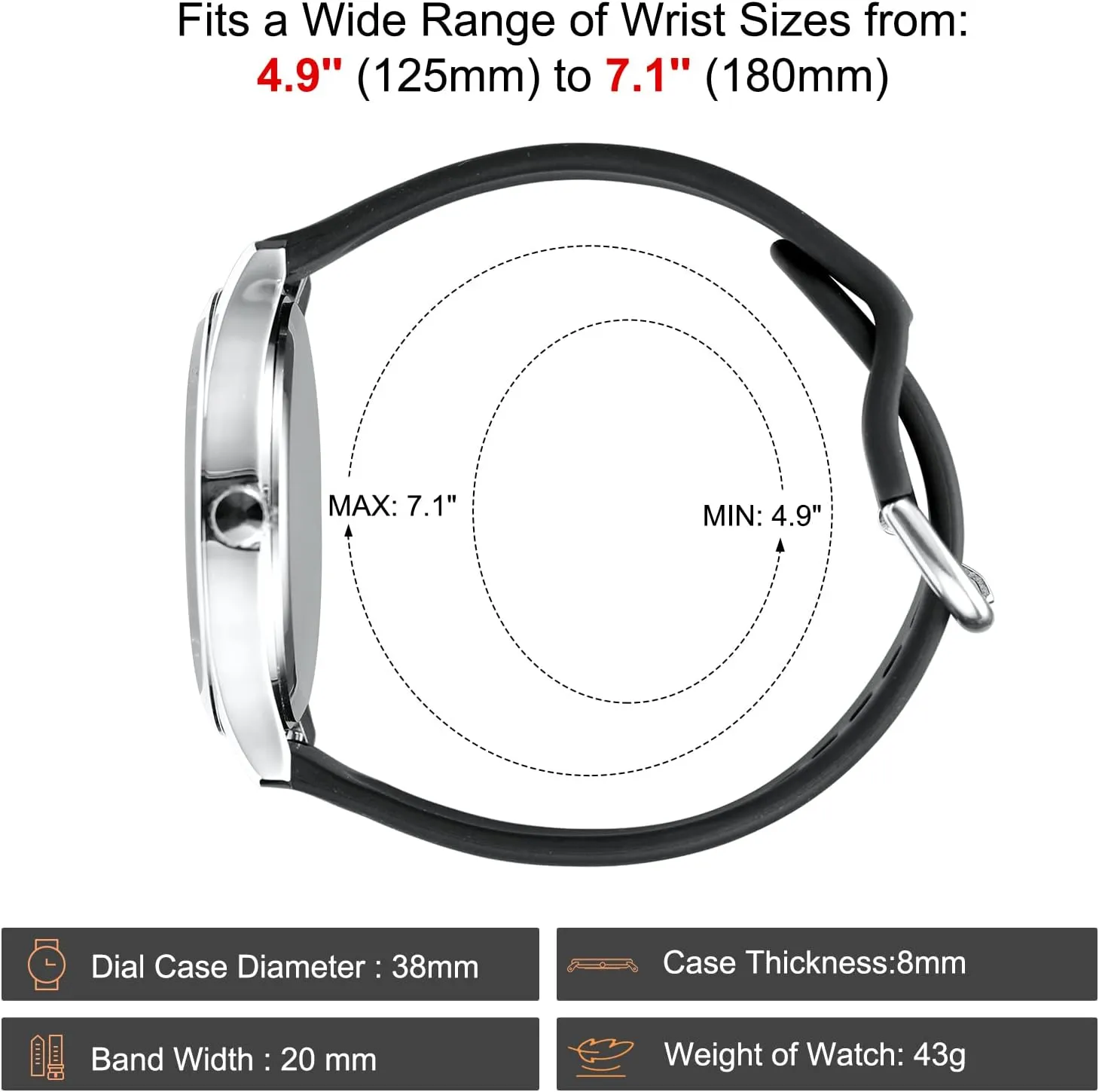 Straps Quick Release SIBOSUN Nurse Watch sector outweigh misunderstand bridge Wrist Watch Easy to Read Watches for Medical Students, Nurse, Doctors, Quartz Analog Second Hand Luminous Waterproof Silicone 