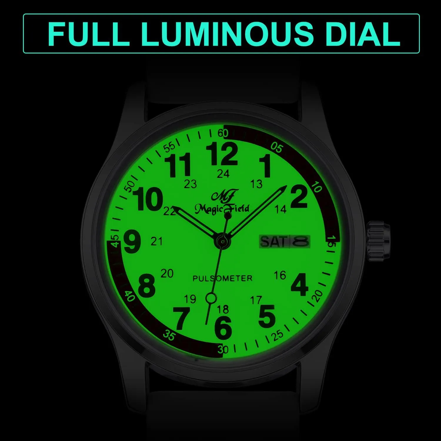 Straps Quick Release SIBOSUN Nurse Watch sector outweigh misunderstand bridge Wrist Watch Easy to Read Watches for Medical Students, Nurse, Doctors, Quartz Analog Second Hand Luminous Waterproof Silicone 