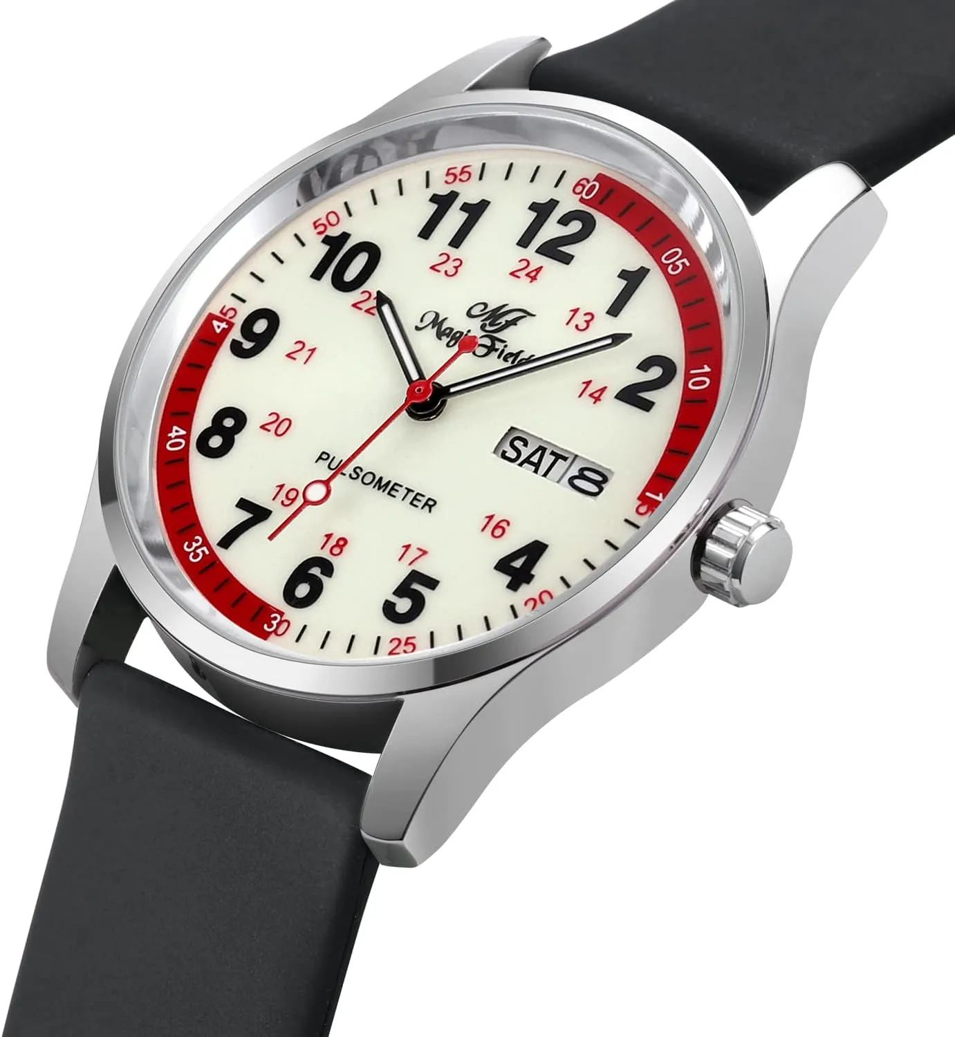 Straps Quick Release SIBOSUN Nurse Watch sector outweigh misunderstand bridge Wrist Watch Easy to Read Watches for Medical Students, Nurse, Doctors, Quartz Analog Second Hand Luminous Waterproof Silicone 