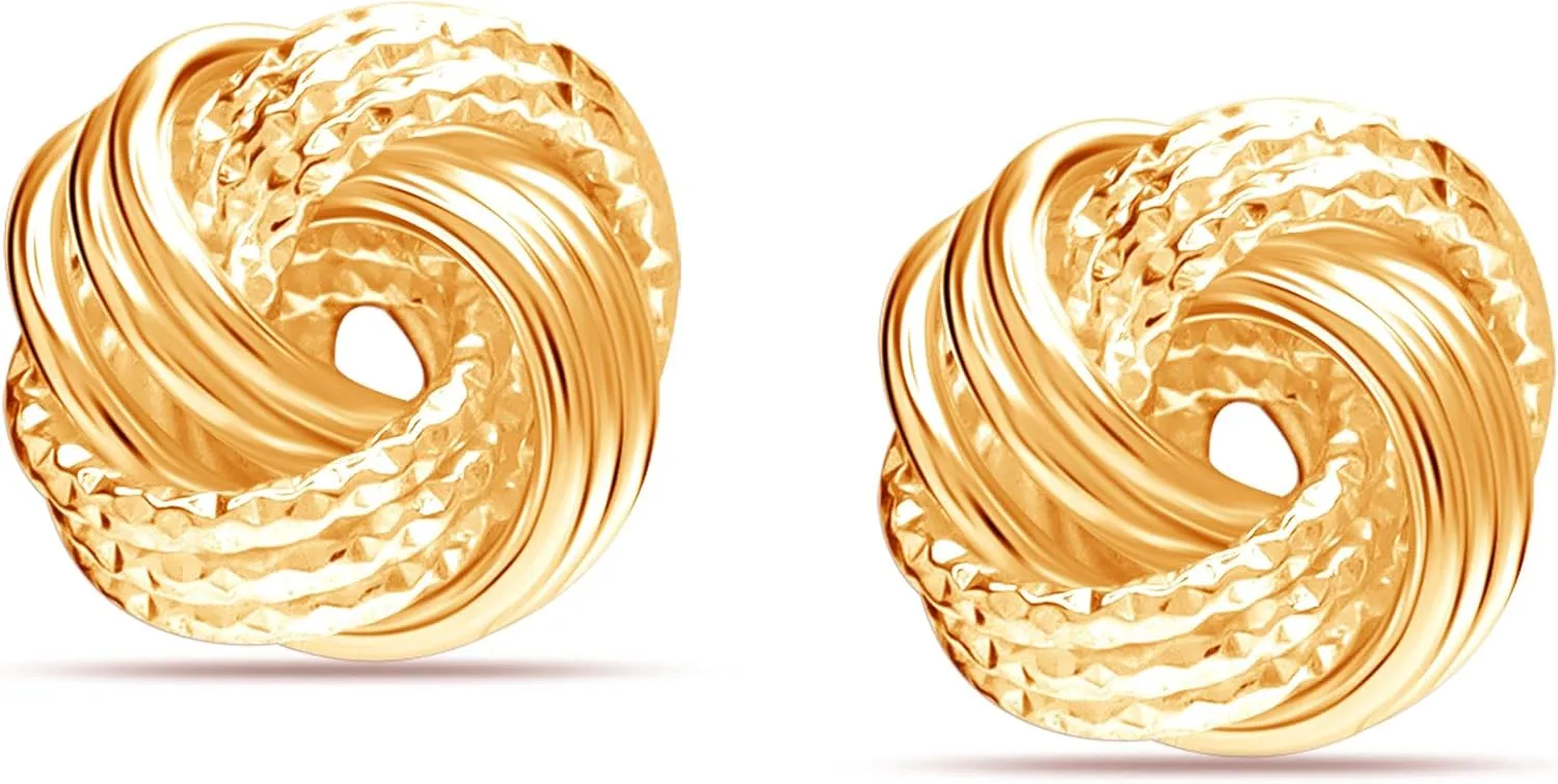 Stud Jewelry Italian Design recovery Lightweight Twisted Love Knot Stud Earrings for Women LeCalla 925 Sterling Silver Love-Knot Earring 