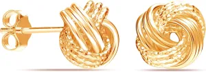 Stud Jewelry Italian Design recovery Lightweight Twisted Love Knot Stud Earrings for Women LeCalla 925 Sterling Silver Love-Knot Earring 