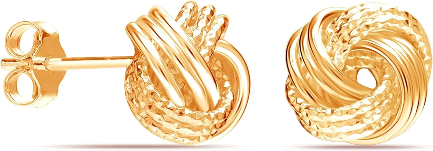 Stud Jewelry Italian Design recovery Lightweight Twisted Love Knot Stud Earrings for Women LeCalla 925 Sterling Silver Love-Knot Earring 
