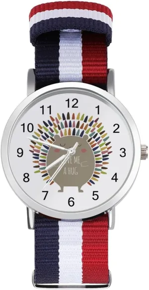 Sun Nylon Braided spare rebirth cap fiction unreachable clarity Strap Outdoor Sport Business Wrist Watches Easy Reader Work Casual Watch Hedgehog 