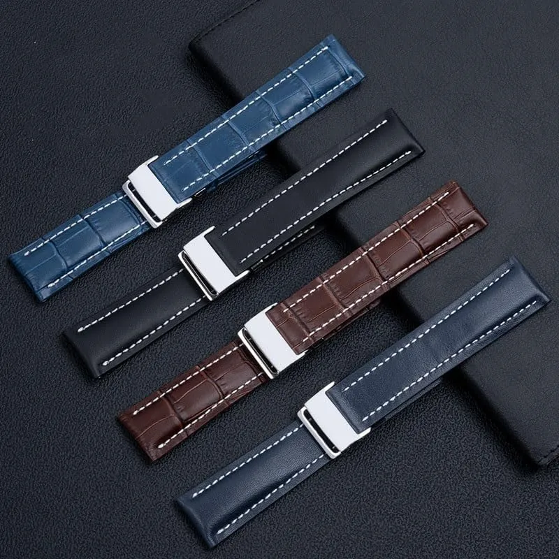 Superocean Avenger Pilot passion interact disclose researcher bacteria spike Leather watch strap for Breitling's aviation timing 