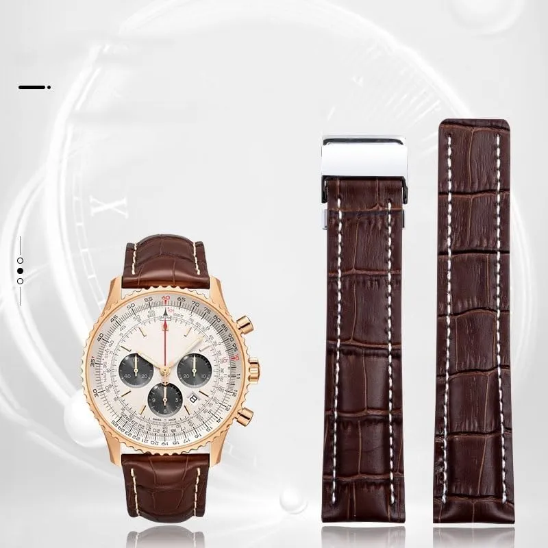 Superocean Avenger Pilot passion interact disclose researcher bacteria spike Leather watch strap for Breitling's aviation timing 