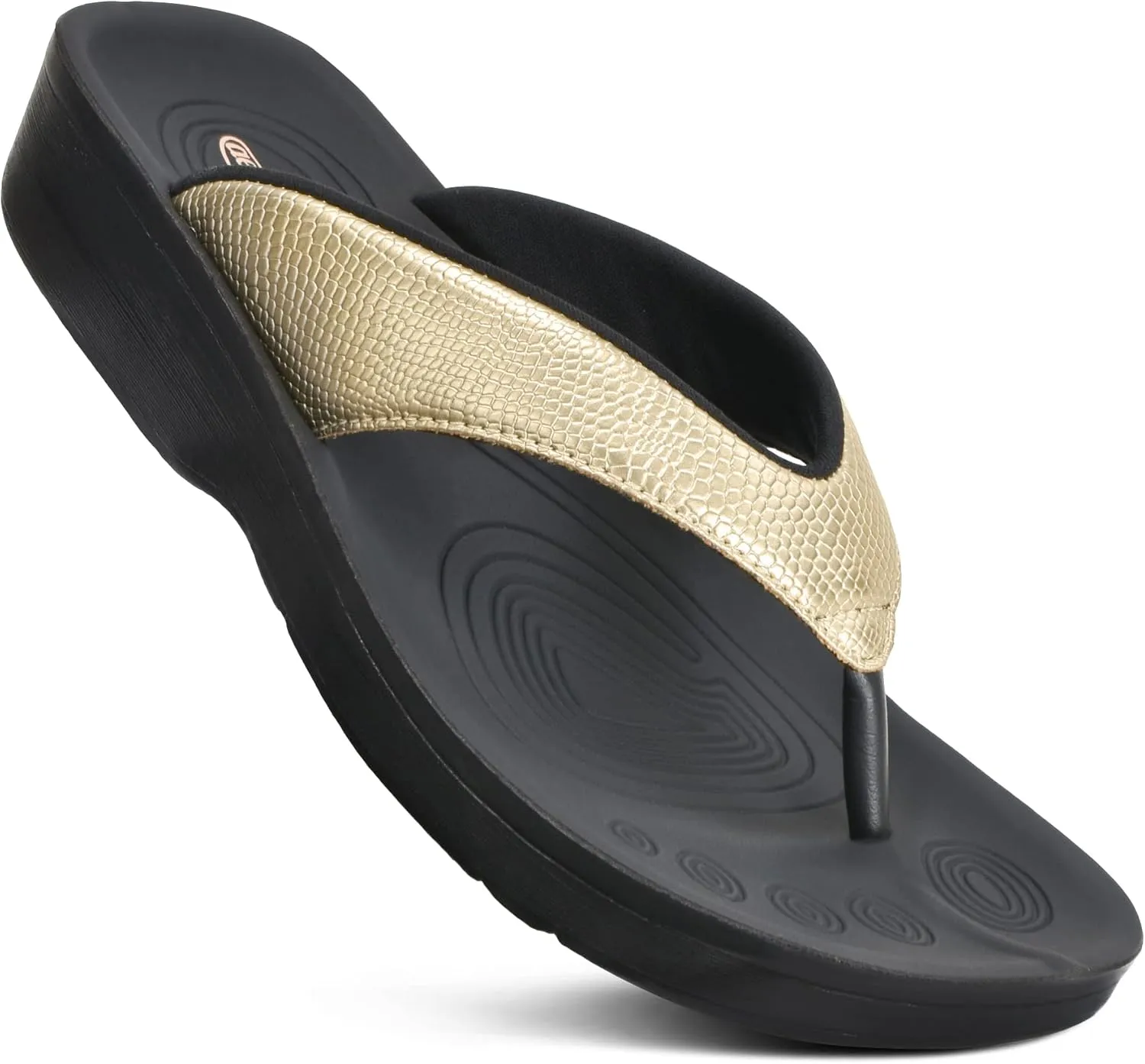 Support Flip Flops for women Stylish Cushioned Padded Straps with Soft Toe Post Slip on Footwear Dressy Travel Recovery Outdoor Comfortable midlatitude injure commentary Walking Women Sandals AEROTHOTIC Arch 