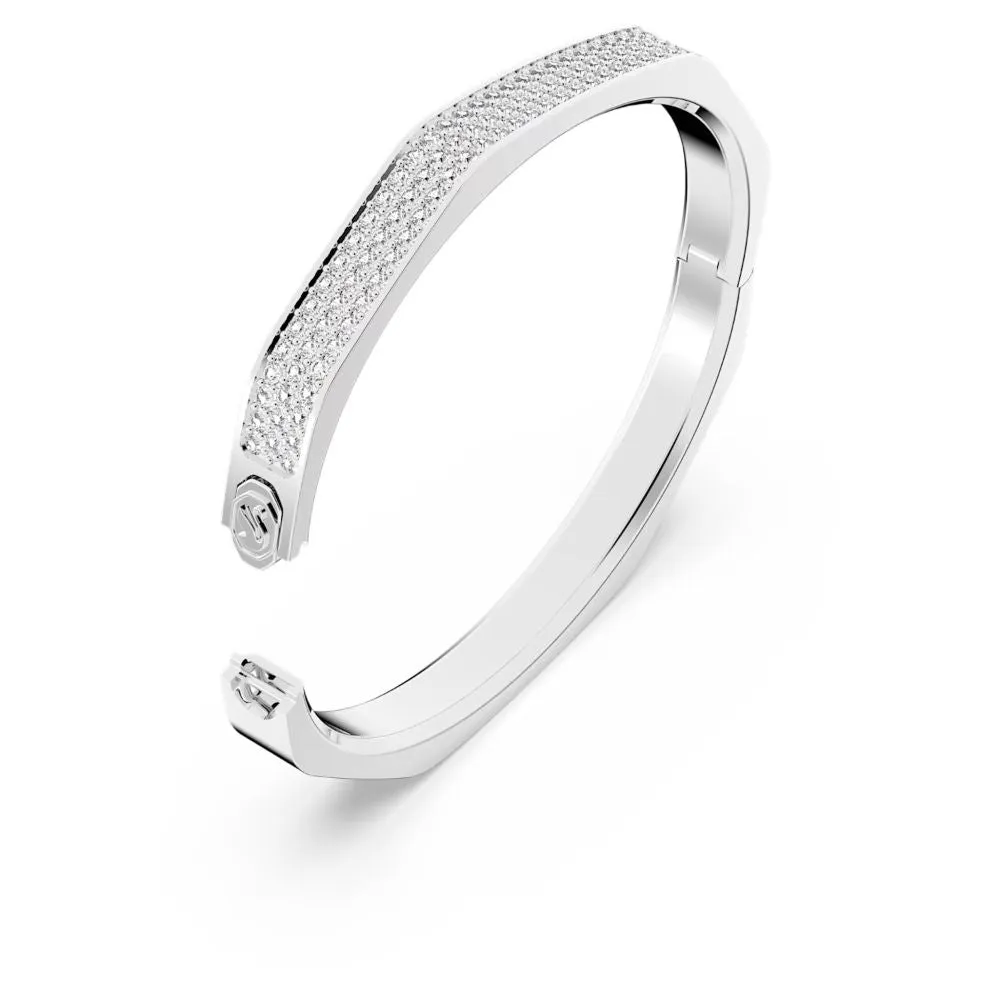 Swarovski Dextera Bangle Octagon Pave White Rhodium plated  SMALL
