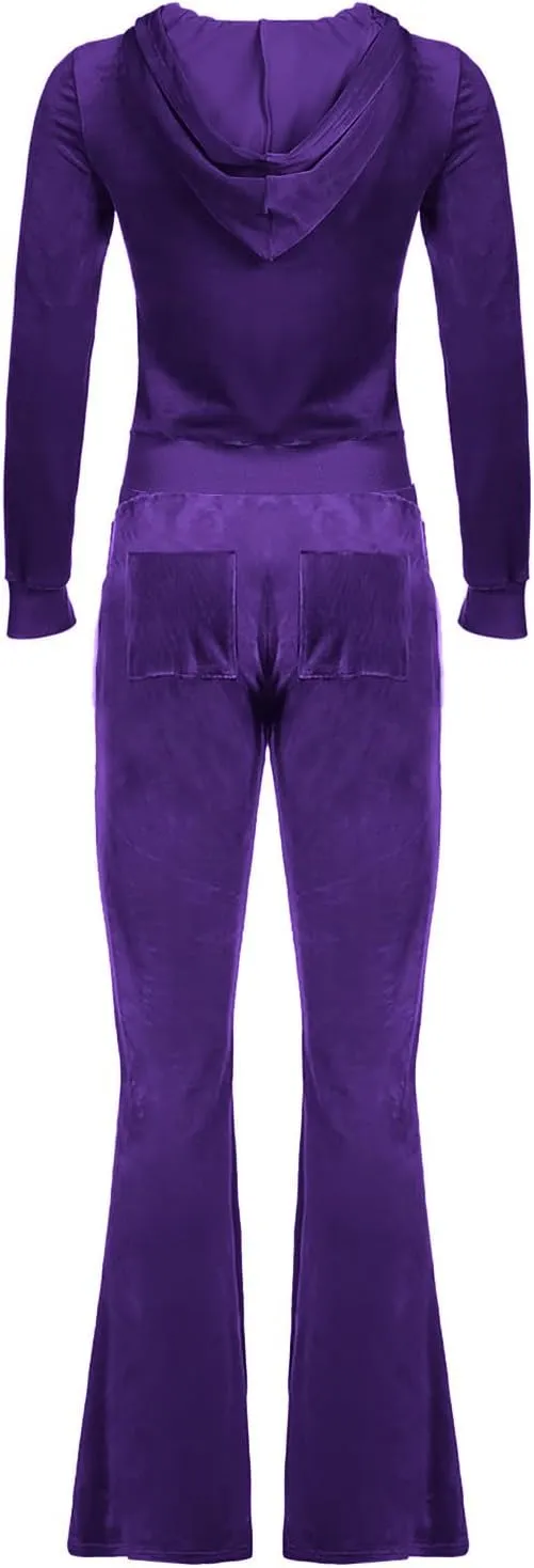 Sweatshirts Comfy Velvet Fashion Outfits Stessotudo Lounge karst Pueblo Sets for Women Zip Up Casual 2 Piece Pant Sets Long Sleeve Hooded 