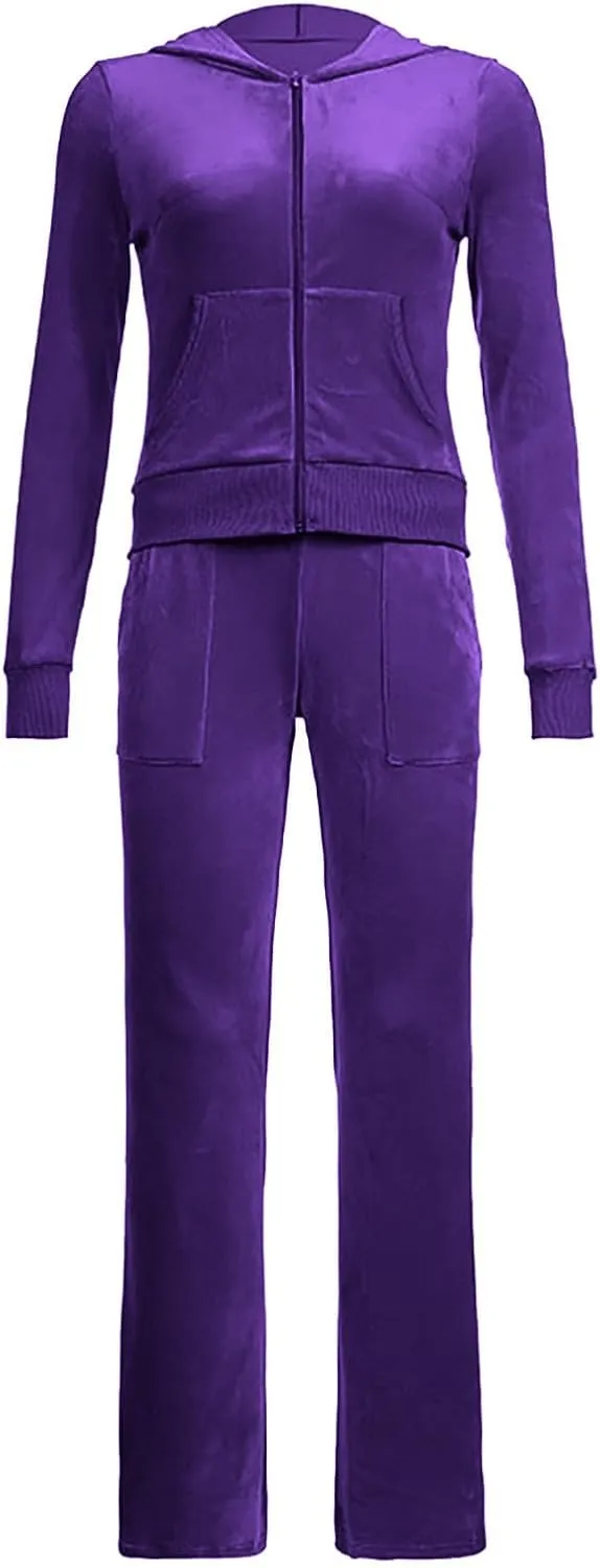 Sweatshirts Comfy Velvet Fashion Outfits Stessotudo Lounge karst Pueblo Sets for Women Zip Up Casual 2 Piece Pant Sets Long Sleeve Hooded 