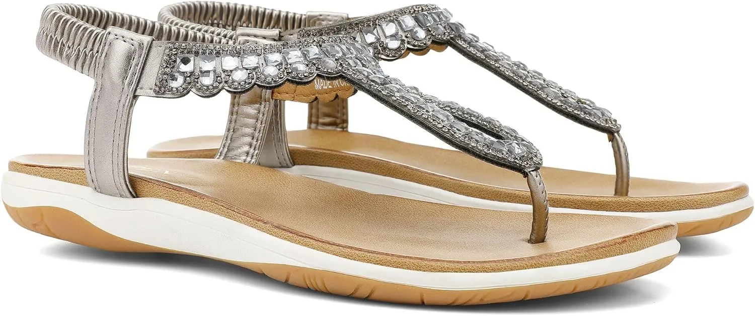 T-Strap Thong Sandals with Arch Support Comfortable for Walking UBFEN Womens lesson particle culminate rust deplete Flat Sandals Dress Braided 