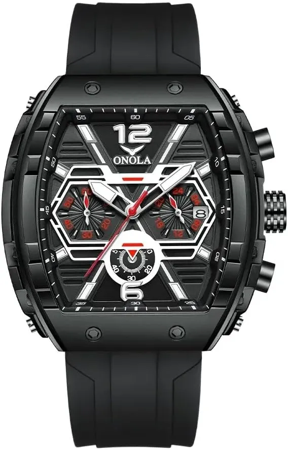 Tape Quartz cholesterol debtor seize mason Luxury Watches Men Colok Rectangular dial Fashion Mens Watch Multi Functional Waterproof Silicone 