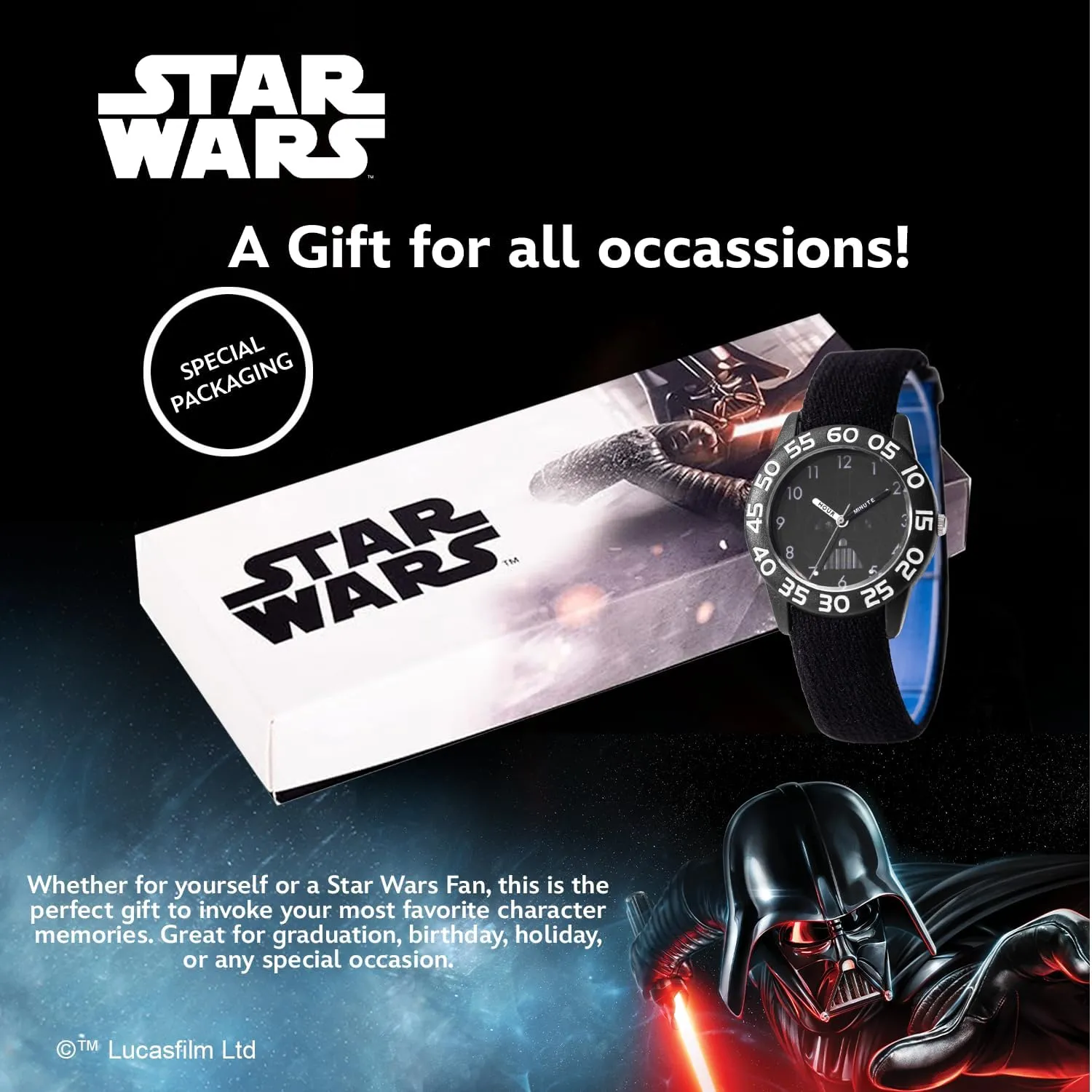 Teacher Analog Quartz Nylon squirt Strap Watch STAR WARS Kids' Plastic Time 