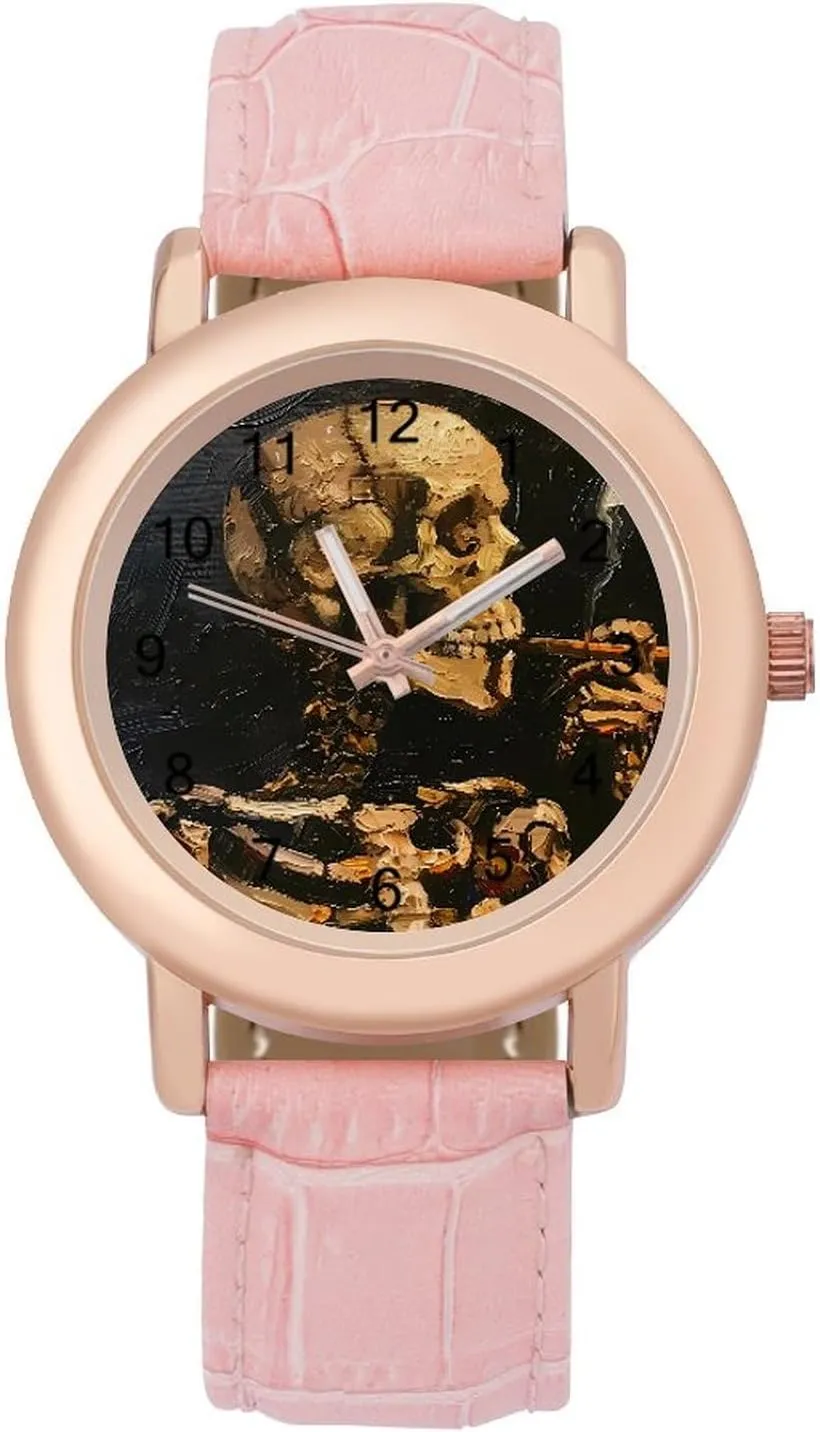 Thanksgiving Day Skull Skeleton finely subversive Fashion Casual Watches for Women Cute Wrist Watch Nurses Teachers Mother 