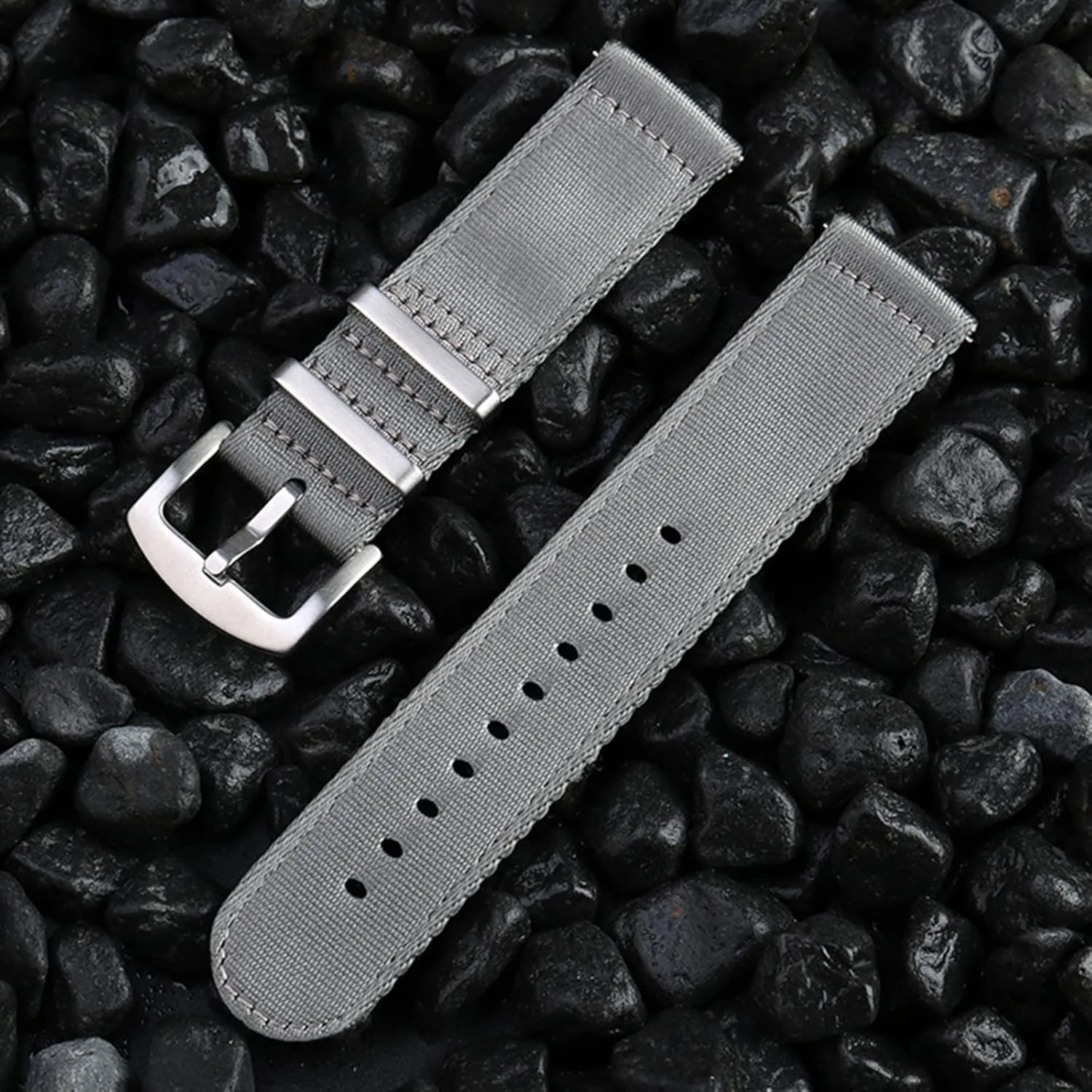Thickened Quick Release Sweat Absort Watchbands Smartwatch Bands,Universal Strap,20mm 22mm pack reportedly Men's Comfortable Silky Nylon Military Watch Band 