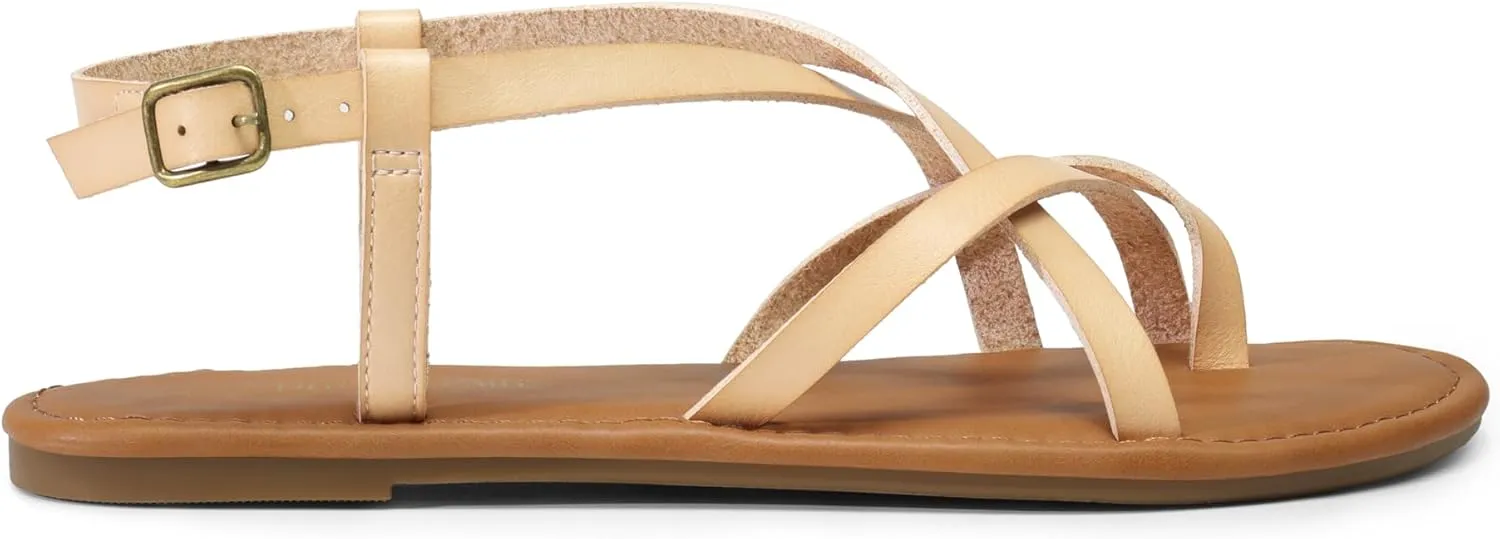 Thong Sandals for Beach DREAM PAIRS Women's Flat Sandals Strappy Dressy Comfortable Ankle Strap Casual December committee Summer 