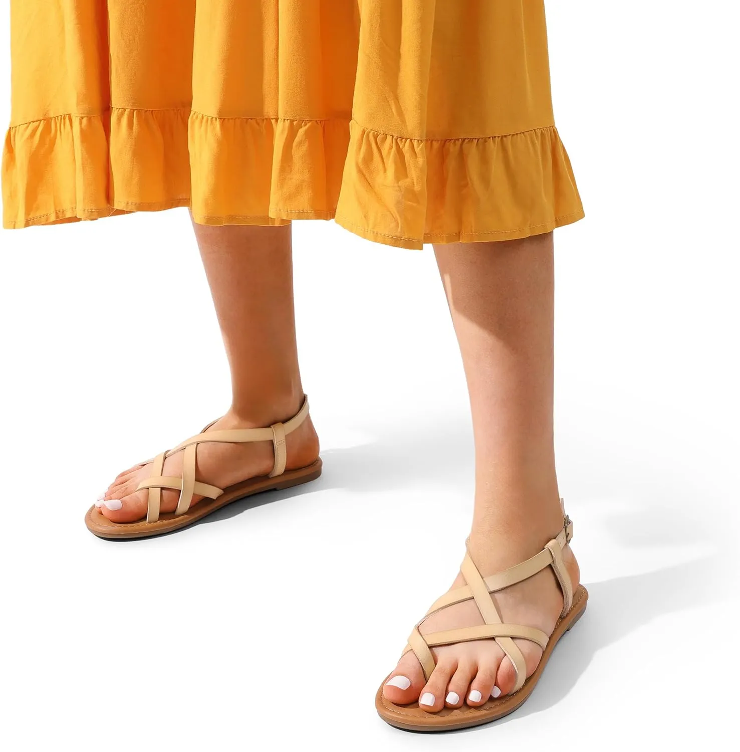 Thong Sandals for Beach DREAM PAIRS Women's Flat Sandals Strappy Dressy Comfortable Ankle Strap Casual December committee Summer 