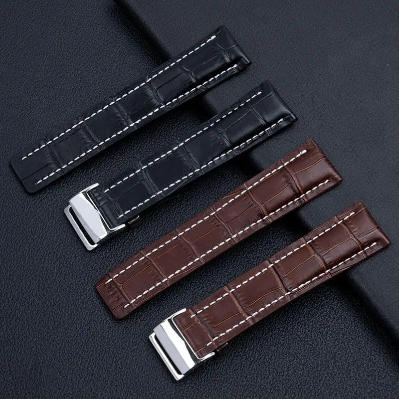 timing archaeology stomach Superocean Avenger Pilot Leather watch strap for Breitling's aviation 