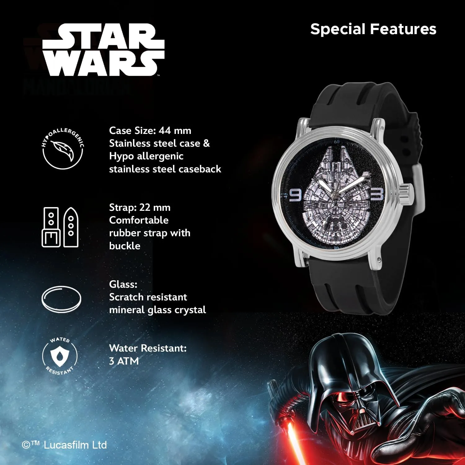 tinge Quartz Watch Star Wars Adult Vintage Analog 