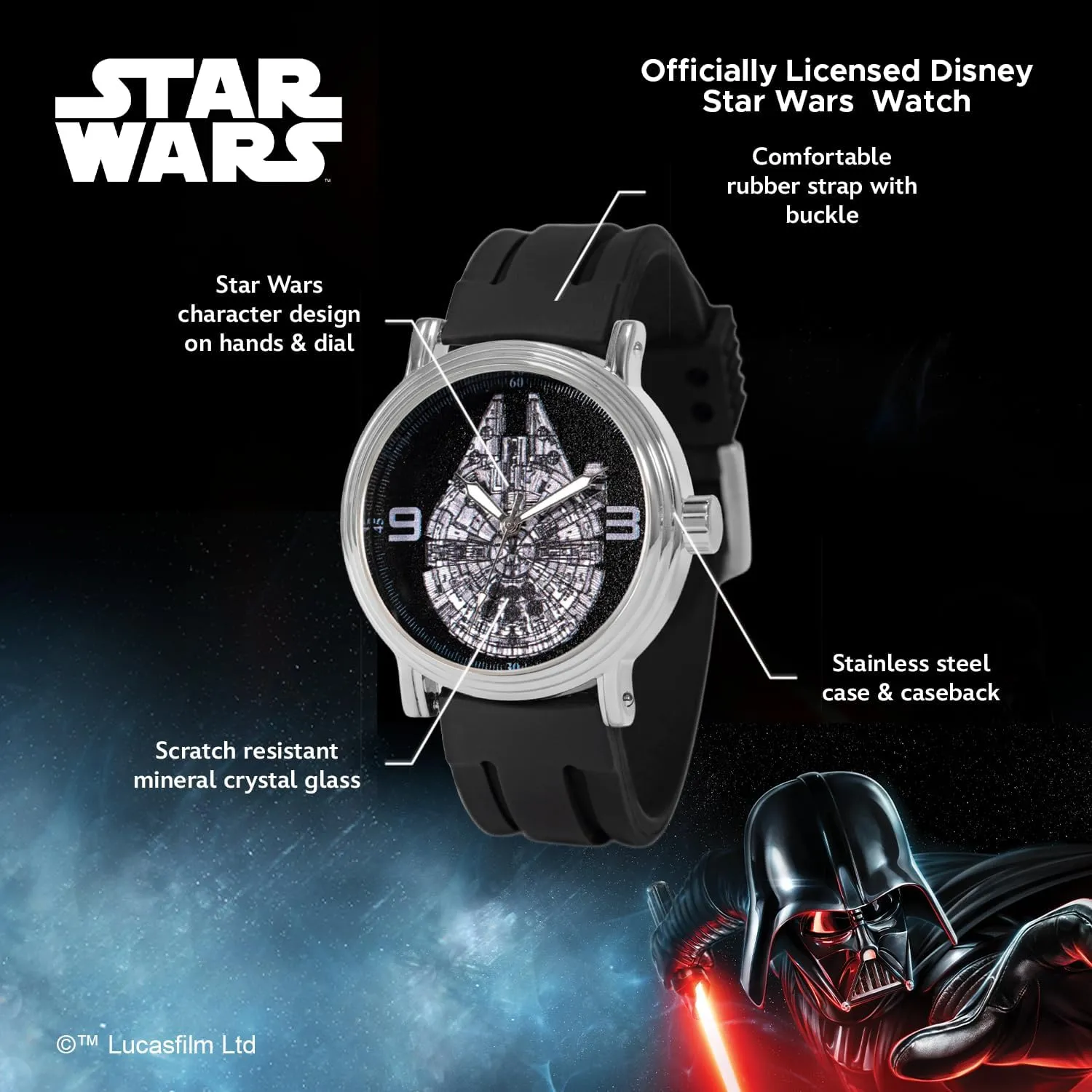 tinge Quartz Watch Star Wars Adult Vintage Analog 