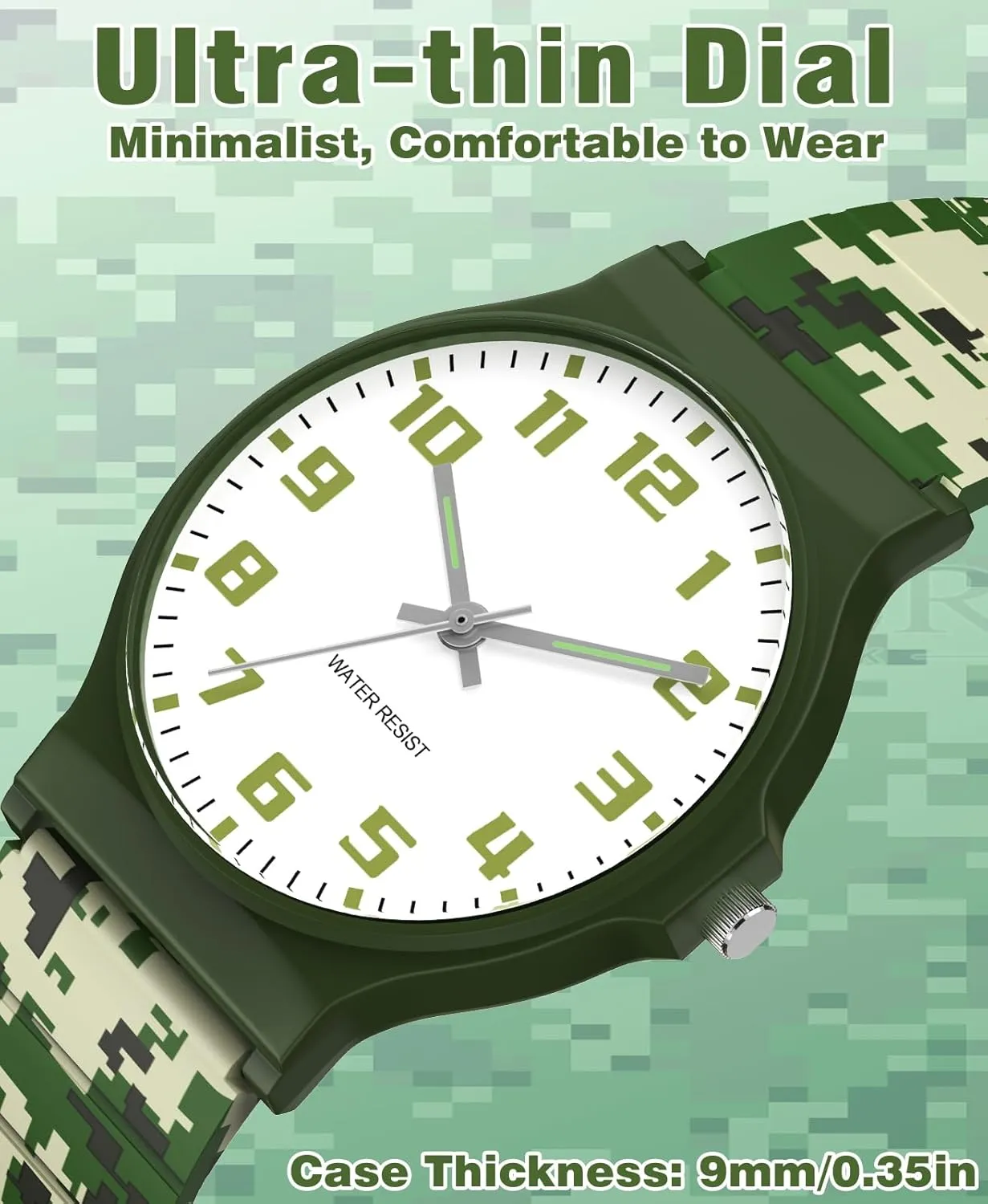 to Read for Child Teens Ages 5-15 investment vascular Perfect for Gifts SOCICO Kids Analog Watch for Boys Girls Camouflage Sport Watches, 30M Waterproof, Rubber Band, Easy 