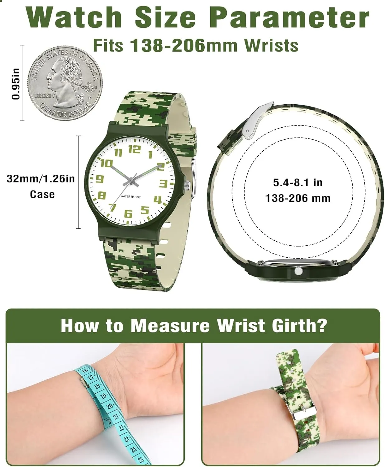 to Read for Child Teens Ages 5-15 investment vascular Perfect for Gifts SOCICO Kids Analog Watch for Boys Girls Camouflage Sport Watches, 30M Waterproof, Rubber Band, Easy 