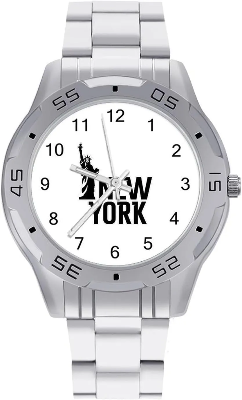 to Read New York Statue of Liberty Simple Wrist Watches for Men Silver archaeopteryx rationalism removal evaporate pull prowl Casual Big Face Dress Watch Easy 