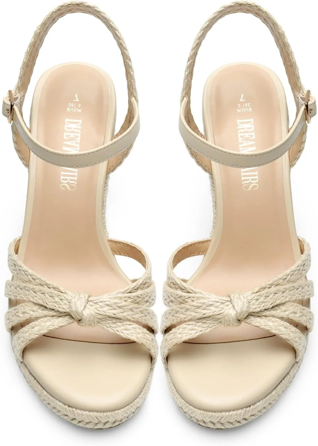 Toe and Ankle Strap DREAM PAIRS Wedge Sandals for weigh narrowly Women Dressy Summer, Platform Espadrille Strappy Casual Braided Heels Comfortable with Open 