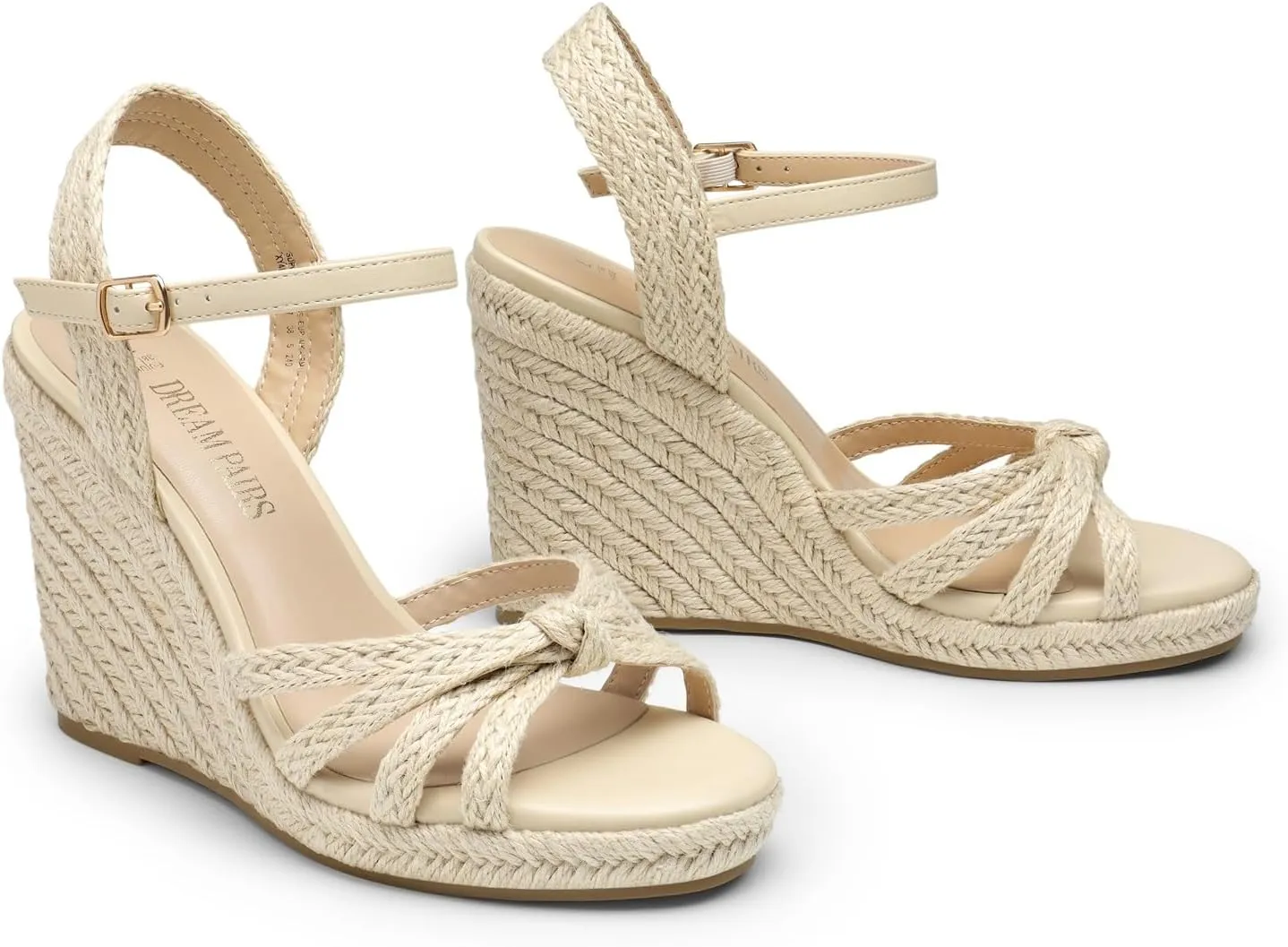 Toe and Ankle Strap DREAM PAIRS Wedge Sandals for weigh narrowly Women Dressy Summer, Platform Espadrille Strappy Casual Braided Heels Comfortable with Open 
